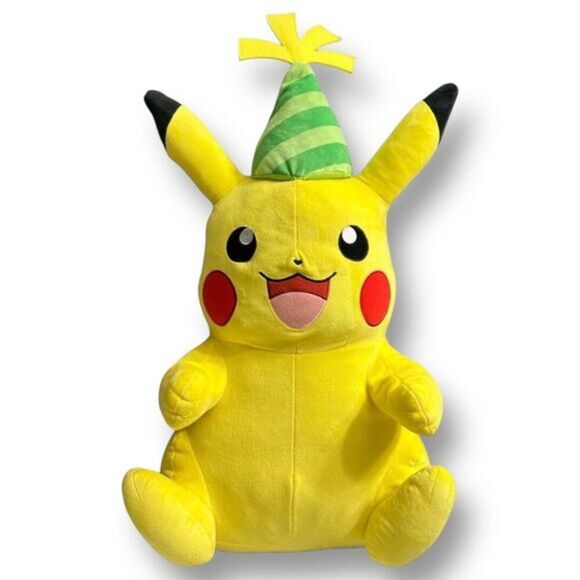 Pokémon Pikachu 25th Anniversary 24” Plush GameStop Exclusive Party Hat Toy - Picture 1 of 12